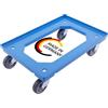 DieKlappbox - Carrello transportabile, carrello con ruote per casse pieghevoli, contenitori, Eurobox, Made in Germany, certificato TÜV, 4 ruote girevoli, portata max 300 kg, blu