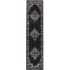 RugVista Vintage Vega, Tappeto, Vintage, 80 x 300 cm, Rettangolare, Pelo corto, Soggiorno, Sala da pranzo, Camera letto, Cucina, Corridoio, Lavabile solo a secco, oeko_tex_100, Nero