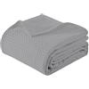 IlGruppone Copriletto Nido d'Ape 100% Cotone Tinta Unita Singolo Piazza Mezza Matrimoniale Prodotto Italiano Waffle Coperta Estiva Leggera Letto Divano Elegante - Grigio - Singola175x280Cm