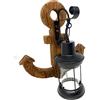 VR VETRINEINRETE Vetrineinrete® Applique a parete vintage in legno con base ad ancora lanterna country lampada idustriale attacco e27