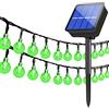 KINGCOO Luci solari a sfera di cristallo per esterni, impermeabili, 6 m, 30 LED, 8 modalità, per bistrot, giardino, cortile, casa, feste, matrimoni, decorazioni natalizie (verde)