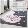 Carpetsale24 Tappeti per Bambini, Colore Rosa, Disegno dell'elefante, 112879, Tappeto Rettangolare, Tappeti Camera dei Bambini, 140 x 200 cm