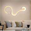 Partenopea Applique Serpente Snake Applique lampada da parete a led illuminazione per interno moderno in alluminio luce 20w per Muro 840x340 mm (Luce Calda 3000K)