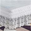 POIUYT Pizzo Vestiletto,Elastica Avvolgere Mantovana Giroletto Tre Lati Tessuto Gonna da Letto Singolo/Matrimoniali/Una Piazza e Mezzo Elastico Dust Ruffle,Lunghezza 38 cm