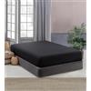 IlGruppone Lenzuolo Sotto No Stiro Con Angoli Elasticizzati Tinta Unita Effetto Raso Fino 27 Cm Lenzuola Microfibra Anallrgica Letto Coprimaterasso - Nero - Matrimoniale