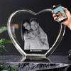DUOYUN Foto di Cristallo Personalizzata - Opzionale 2D/3D Inciso, Regali di Cristallo Personalizzati con la Tua Foto, Regali per San Valentino, Anniversario, Compleanno, Matrimonio per Lui/Lei - Cuore