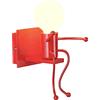 iDEGU Applique da parete moderna lampada da parete stile umanoide creativo lampada da parete decorazione da interni per camera dei bambini soggiorno corridoio (rosso)