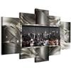 Cuadros B&D XXL Quadro 200x100 cm 5 pezzi Stampa su tela XXL Immagini moderni Murale Fotografia Grafica Decorazione da parete citta New York c-A-0069-b-n
