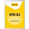 druck.de 1 cornice pieghevole A1 per manifesti, cartelli, pubblicità, cornice in alluminio con profilo da 2,5 cm, adatta per montaggio a parete, protezione trasparente in plastica protegge il vostro
