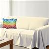 HABITA 33 HOME Telo copridivano 3 posti 250x290 cm con 2 federe cuscini - copridivano antigraffio gatto e cane, sofa cover per divani e poltrone, Telo No stiro con 2 federe digitali Made in Italy (Bianco Ventagli)