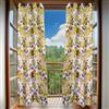 MAKA change your life quality MAKA 2PZ Tende per Interni 8 Occhielli 140 x 285 cm Tenda Finestra Julia Fiori Moderna per Soggiorno 100% Poliestere Ombreggianti Camera Letto Diametro Anello 5cm Decorativa Para Sole (Giallo)