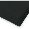 SpazioTessile Lenzuolo All Around larghezza 160cm 100% Cotone Elastico Perimetrale Matrimoniale (160x190 H25, Nero)