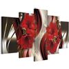 B&D XXL - Quadro Fiori Orchidea 200x100 cm 5 Pezzi - Stampa su Tela Strutturata XXL Grande - Quadri Moderni Componibili Camera da Letto Matrimoniale - Stampe da Parete Arte - Astratto
