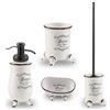 Kiamami Valentina - Set 4 Pezzi Accessori Bagno Shabby In Ceramica Decorata | Amelia
