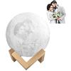 Anjinguang Lampada a luna, stampa 3D 16 colori RGB Led Moon Light con supporto, luce lunare con telecomando e controllo touch e ricarica USB per bambini amante compleanno regali di Natale