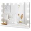 Dripex Specchio da Trucco con Luci, 58x45cm Specchio Hollywood da Toeletta con Lampadine a 15 Led Tre Colori di Luce e Funzione di Luminosità Regolabile con Controllo Tattile, Bianco