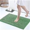 IlGruppone Tappeto da Bagno Microfibra Super Soffice Lavabile in Lavatrice Antiscivolo Assorbente Lavaggio Rapido Super Morbido Bagno Doccia Camera Letto - Oliva - 50x80 cm