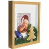 BD ART 3D Box Cornice per Foto 20x25 cm Profonda 3 cm Cornice Foto con Foglio Plexiglass Trasparente - Bianco Passe-partout 13x18 cm Quercia Decorazioni Fai da Te