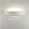 Universo Applique da parete mezza luna in gesso doppia emissione di luce led attacco E27 lampada muro moderno verniciabile bianco