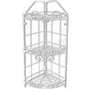 Vetrine in rete Vetrineinrete® Mensola da Bagno angolare da appoggio a 2 o 3 Livelli Ripiani scaffale in Acciaio Bianco portaoggetti ad Angolo Organizer portasapone e bagnoschiuma (Tre Ripiani) E4