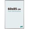 yd. Your Decoration - Cornice 60x85 cm - Argento Lucente - Cornice Decorativa Parete in Plastica con Vetro in acryl - Antiriflesso - 60x85 Cornice - Evry