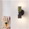 lux.pro Lampada da Parete per Interni con 2 Paralumi Cilindrici Applique Up Down in Metallo per Soggiorno Camera da Letto Ingresso - Verde/Nero