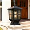 XINYASEE Lampade da palo, luce impermeabile da giardino della villa all'aperto, lampada da palo del cancello della recinzione all'aperto protezione IP54, testa della vite E27 (Nero)