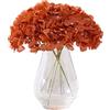 Kislohum Fiori artificiali di ortensia color arancio ruggine, teste di ortensia con steli, per centrotavola nuziali, mazzi di fiori, decorazione fai da te, decorazione per la casa, confezione da 10