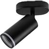 VR VETRINEINRETE Vetrineinrete® Applique plafoniera orientabile da soffitto o parete 1 diffusore lampada attacco GU10 per bagno soggiorno bianco o nero (Nero)