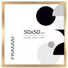 FRAMAI® Cornice portafoto 50x50 cm Oro MDF Cornice ecologica con plexiglass anti-rottura, gancio e supporto