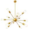 Mengjay Plafoniere Lampadari Sputnik Lampadario Semi-incasso da Soffitto 12 Luci,Lampadario a Sospensione,Lampade da soffitto E27 per Sala da Pranzo Cucina Soggiorno (Senza Lampadina) (12 teste(Oro))