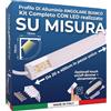 AFTERTECH Barra LED Profilo Alluminio ANGOLARE BIANCO SU MISURA al centimetro da 20 a 400cm in pezzo UNICO - LUCE POTENTE 19,2w/m 180led/m - PERSONALIZZABILE - MADE IN ITALY - Sottopensile Cucina