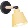 TOKIUS Lampade da Parete Interno Vintage Applique da parete Moderno Faretti da Muro Retrò in Metallo e Legno E27 Plafoniere Cucina regolabile 180° Per Cucina Camera da letto