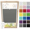 Estika Tenda plissettata per finestra da tetto Velux con foratura - Modello: P04 - Colore del tessuto: Grigio scuro - per interni, protezione solare