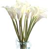 cn-Knight 10pcs di Gigli di Calla Artificiali, Fiori Artificiali con Stelo Lungo 67cm, Gigli di Calla Realistici per Bouquet da Sposa, Decorazioni per la Casa,Bianco