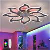QINGYING Lampada A Soffitto RGB Con Telecomando, Lampadari Con Colori Variabili E Altoparlante, 3000K-6000K, Timer, Luce Notturna, CRI > 90, 90 cm X 11 cm, Plafoniera Per Camera Da Letto E Soggiorno, Nero