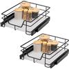 bremermann Set di 2 cassetti telescopici - 45 cm con ripiano interno, cassetto da cucina per installazione successiva, estrazione completa con guide telescopiche, ideale per cucina, bagno e camera da