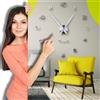 LogicaShop WallClock Orologio da Parete Grande Adesivo, Silenzioso, 60-130 cm (Silver)