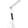 F Fityle Lampada da tavolo a LED Lampada da tavolo con calendario Temperatura Orologio Lampada da lettura a luce notturna portatile dimmerabile per studenti di, Carica 2000MAH