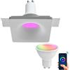 Planetitaly Faretto moderno SMART gesso LED GU10 WiFi incasso quadrato scomparsa luce colorata cromoterapia soffitto RGB CCT controllo vocale 12x12cm 230V
