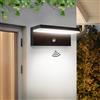 Planetitaly - Applique da Esterno LED 10W, Faretti Applique da Parete Lampada da Muro Colore Nero Design Moderno, Sensore di Movimento con Crepuscolare, Luce Resa 100W, Protezione IP54, 230V (6500K)