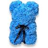 Passionefiori.it Orso di Rose con cuore rosso 25cm, fatto con Rose, già confezionato regalo per San Valentino, orsetto per fidanzata, Amica, orsacchiotto, teddy bear in Italia (Celeste, 25cm)