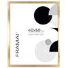 FRAMAI® Cornice portafoto 40x50 Oro MDF con telaio ecologico, plexiglass antirottura, gancio e supporto
