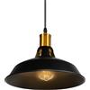 TOKIUS Lampada a Sospensione Industriale Vintage Lampadario Plafoniera E27 in Metallo Ø27cm Lampada da soffitto Retro Interni Per Cucina Camera da letto Sala Da Pranzo (Nero, 1 pezzo)