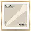 FRAMAI® Cornice per quadri 50x50 cm in Oro - con passepartout - Cornice in legno MDF, Plexi resistente alle rotture, ecologico, con sospensione e supporto - Formato verticale e orizzontale