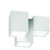 TEKHOME Plafoniera in Gesso da Soffitto a Incasso, 3x GU10, Design Moderno Cubico, Verniciabile, Bianco, per Cartongesso - Lampadine Non Incluse GS-C06-3