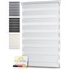 Sol Royal Tenda a Rullo Doppio Strato per finestre - SolDecor DL2-80x220cm - Installazione Senza Trapano - Bianco