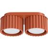 SOLLUX lighting Lampada da Soffitto - Faretto da Soffitto in Alluminio - 2 Paralumi - Lampada a LED - Aura Occra Rossa