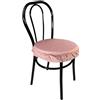 Russo Tessuti Coppia CUSCINI Sedie Cucina Coprisedia IMBOTTITI ROTONDI TINTA UNITA Elastico -Rosa