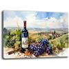 Printerland Quadro Moderno VINO VIGNETO UVA Quadri moderni Cucina Ristorante PUB su tela da Parete XXL grande Stampa su tela canvas Sala Pranzo Decorazione Murale muro Arredo (30x40 cm, 1)